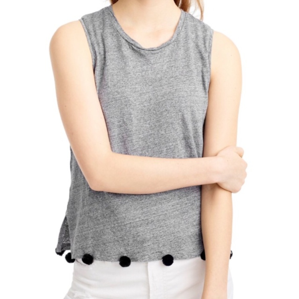 J.Crew Pompom Linen Tank Top